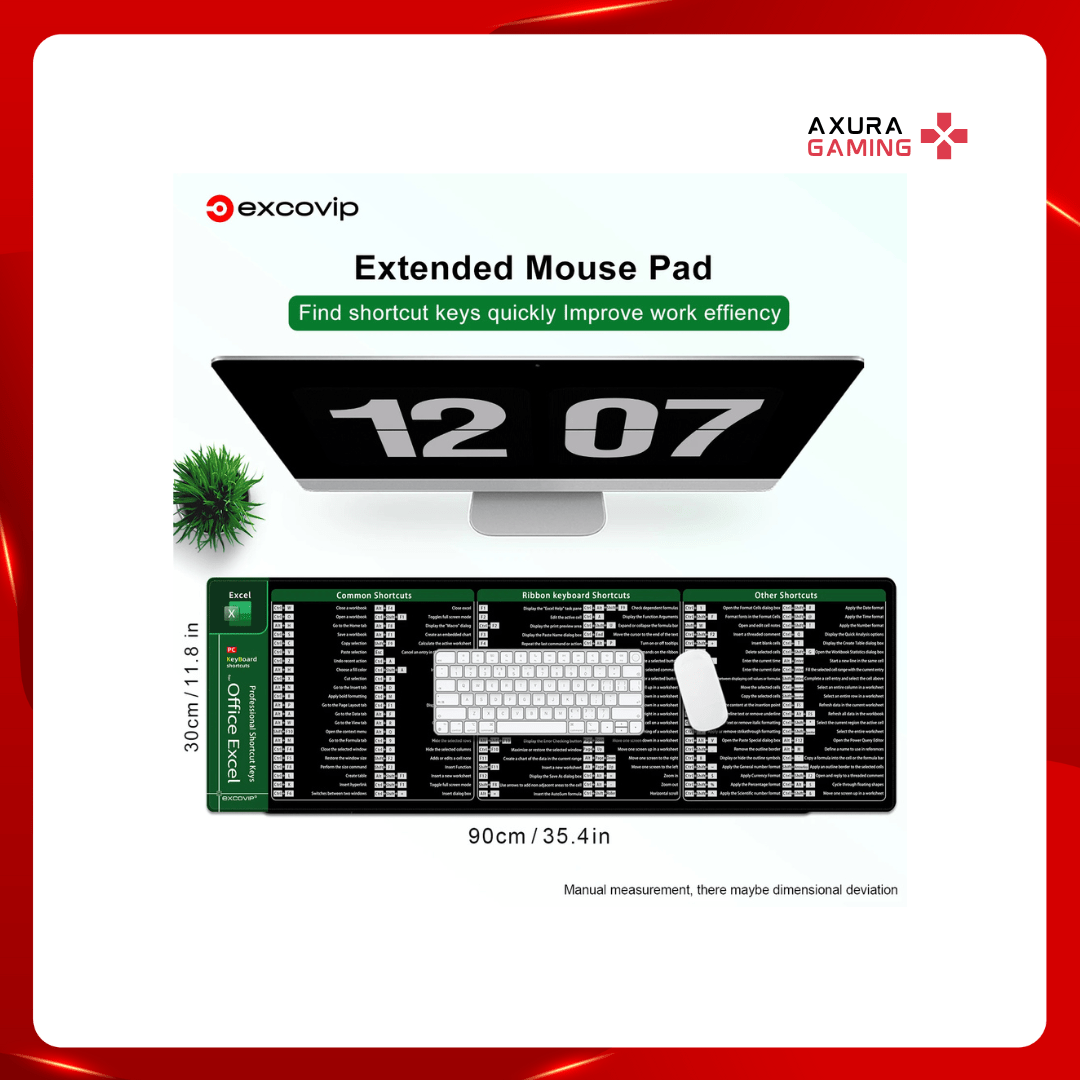 EXCO Mouse Pad with essential Excel Shortcuts